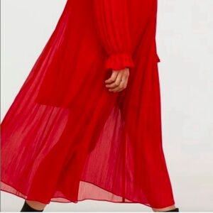 H&M Pleated red dress sz 6
